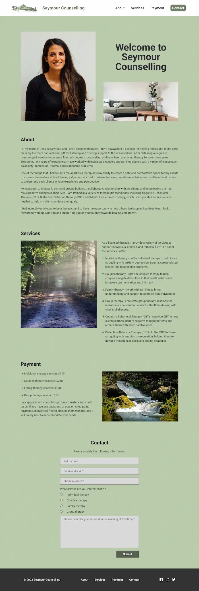 Seymour Counselling Screenshot